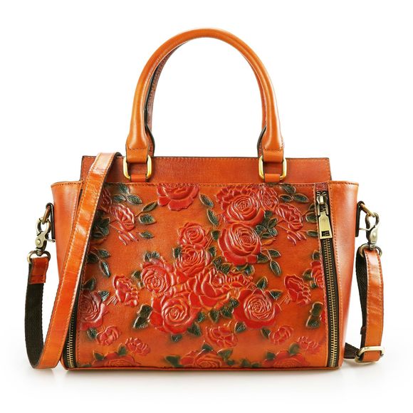 Crossbody Bag Leather Shoulder Bag Tote Handle Medium Satchel :[ - Picture 7 of 9